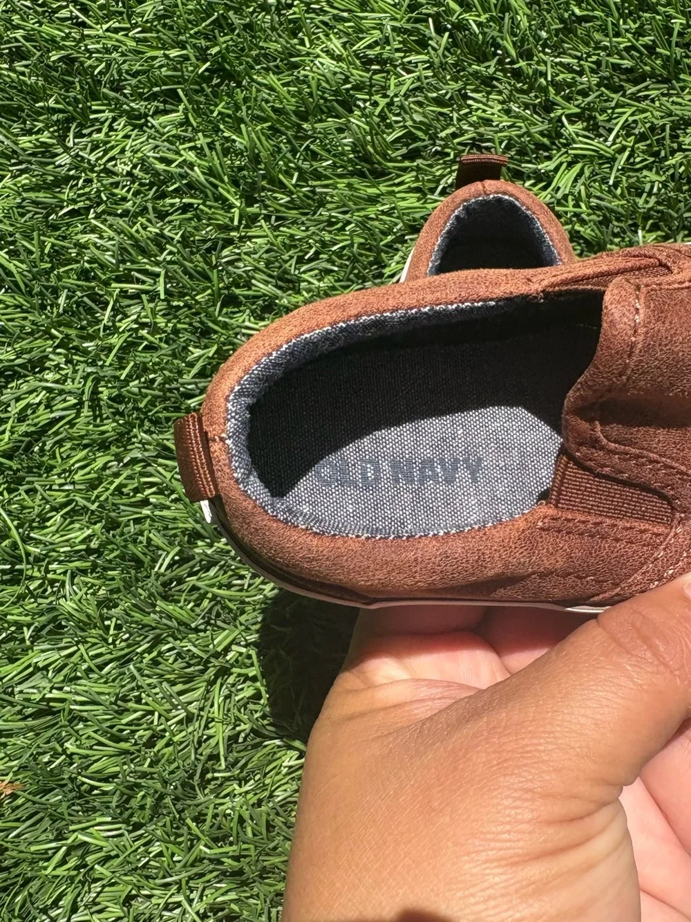 Old Navy Brown Slip-On Toddler Shoes with White Sole